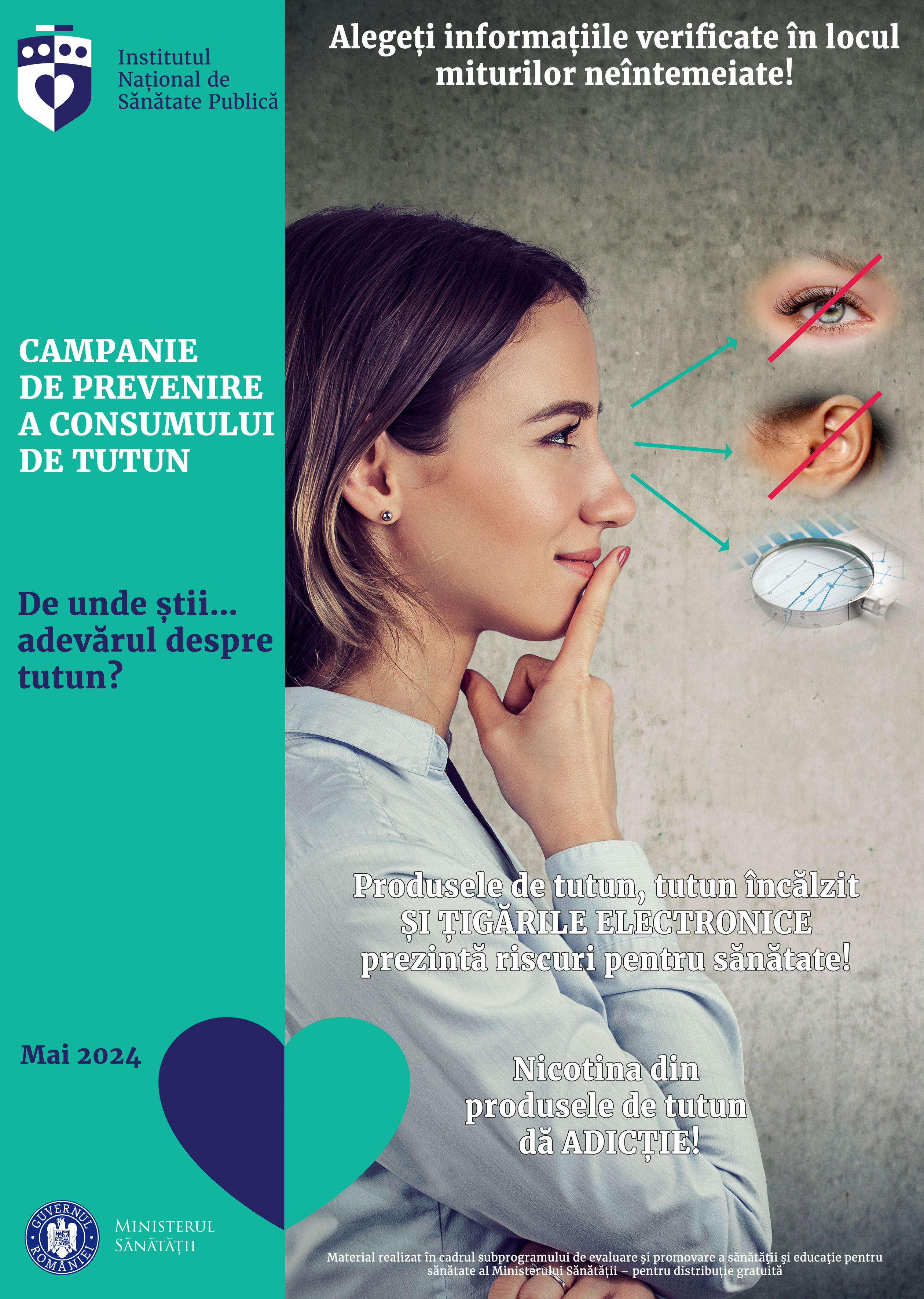 Campania de informare, educare și comunicare  „De unde știi….Adevărul despre tutun ?”, mai 2024 - poster