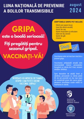 Campania de informare, educare și comunicare „LUNA NAȚIONALĂ DE PREVENIRE A BOLILOR TRANSMISIBILE” - poster Gripa