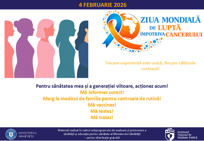 Ziua Mondială de Luptă împotriva Cancerului, 4 februarie 2026 - card Fiecare experiență este unică, fiecare călătorie contează!