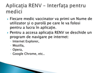 RENV - interfața pentru medici